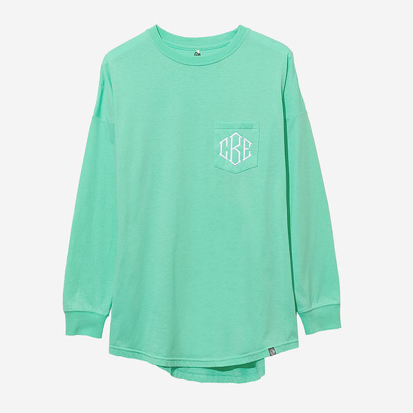 monogrammed long sleeve shirt in mint 2025