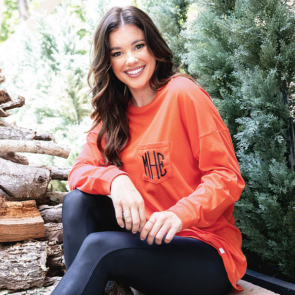 pumpkin long sleeve shirt on peyton