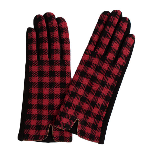 tech gloves in buffalo plaid
