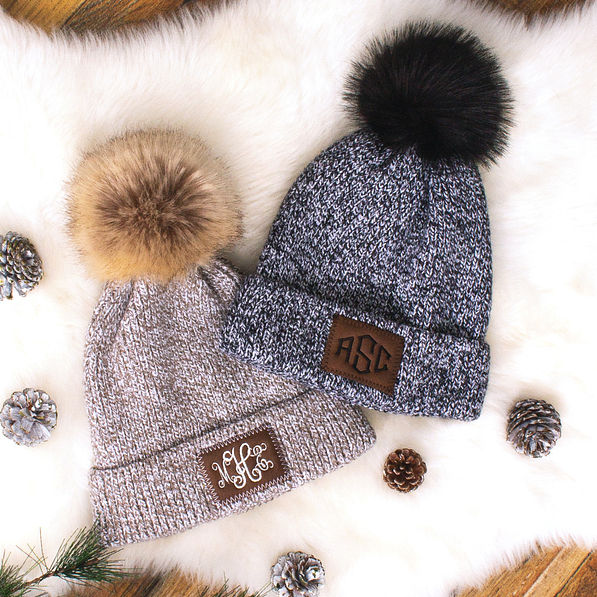 monogrammed winter hats