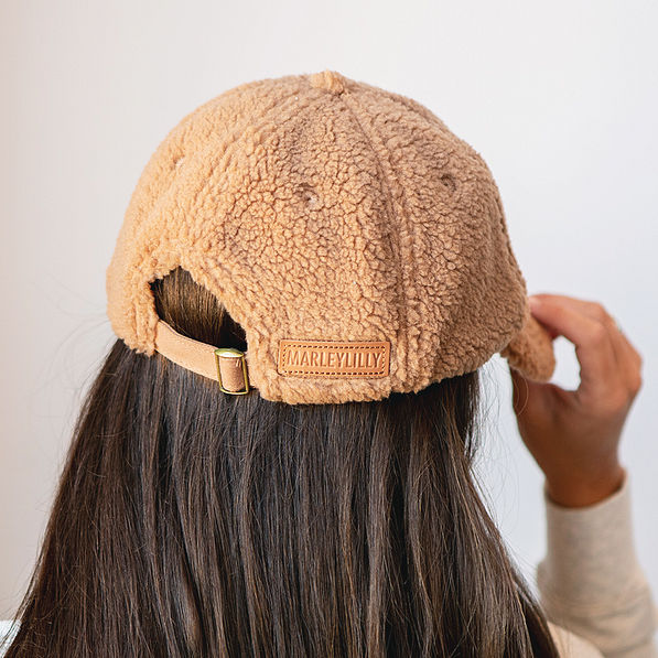 back view of sherpa baseball hat