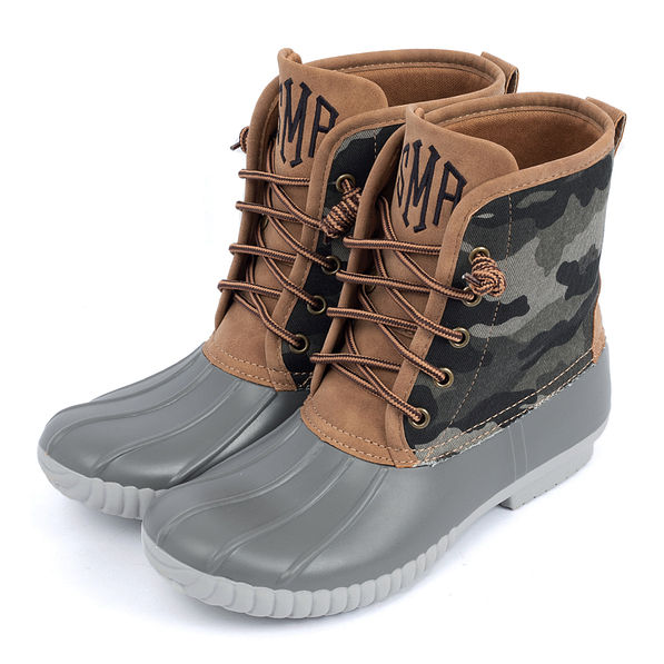 monogram duck boots womens