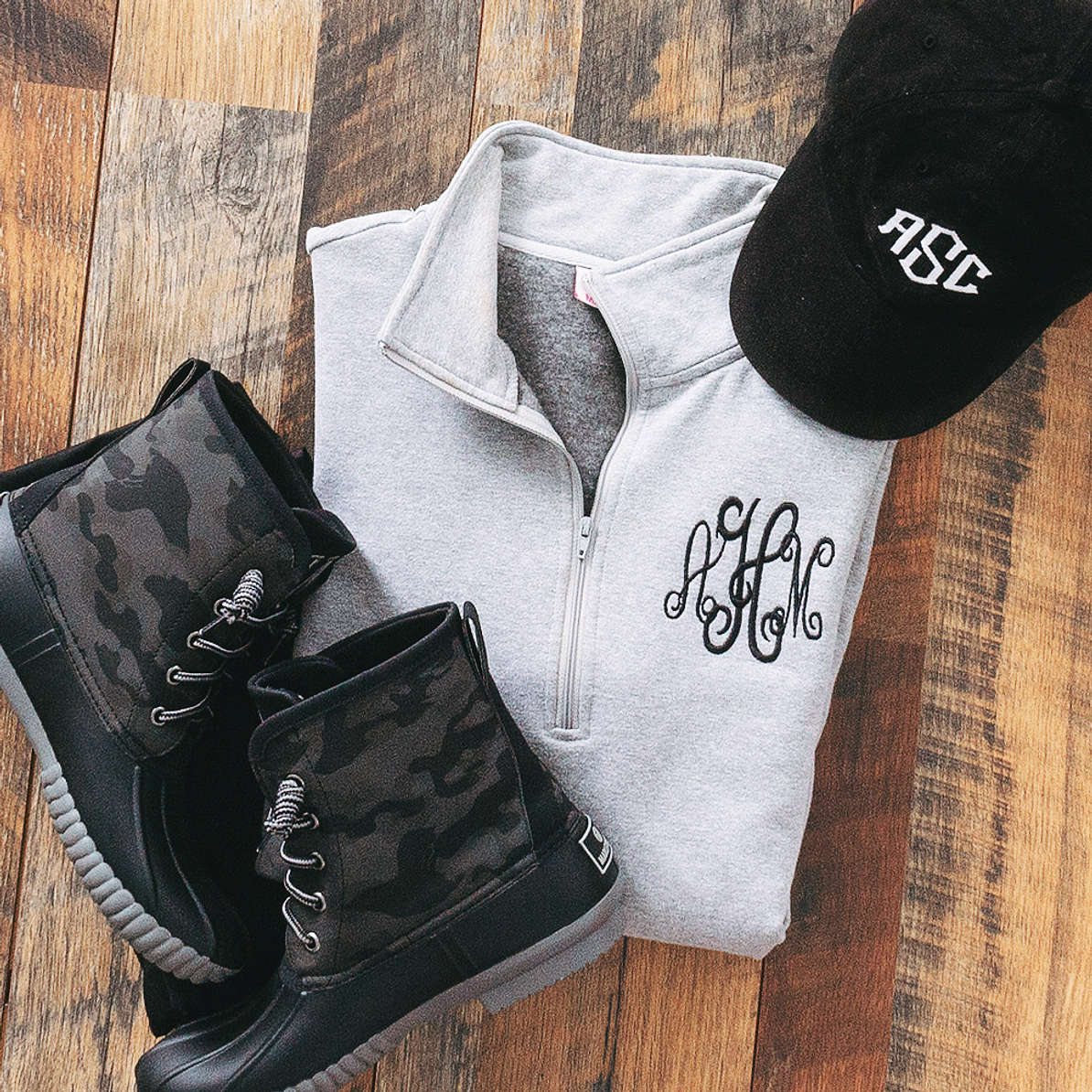 printed duck boots