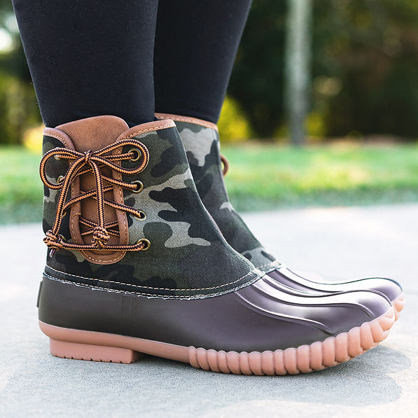 camouflage duck boots