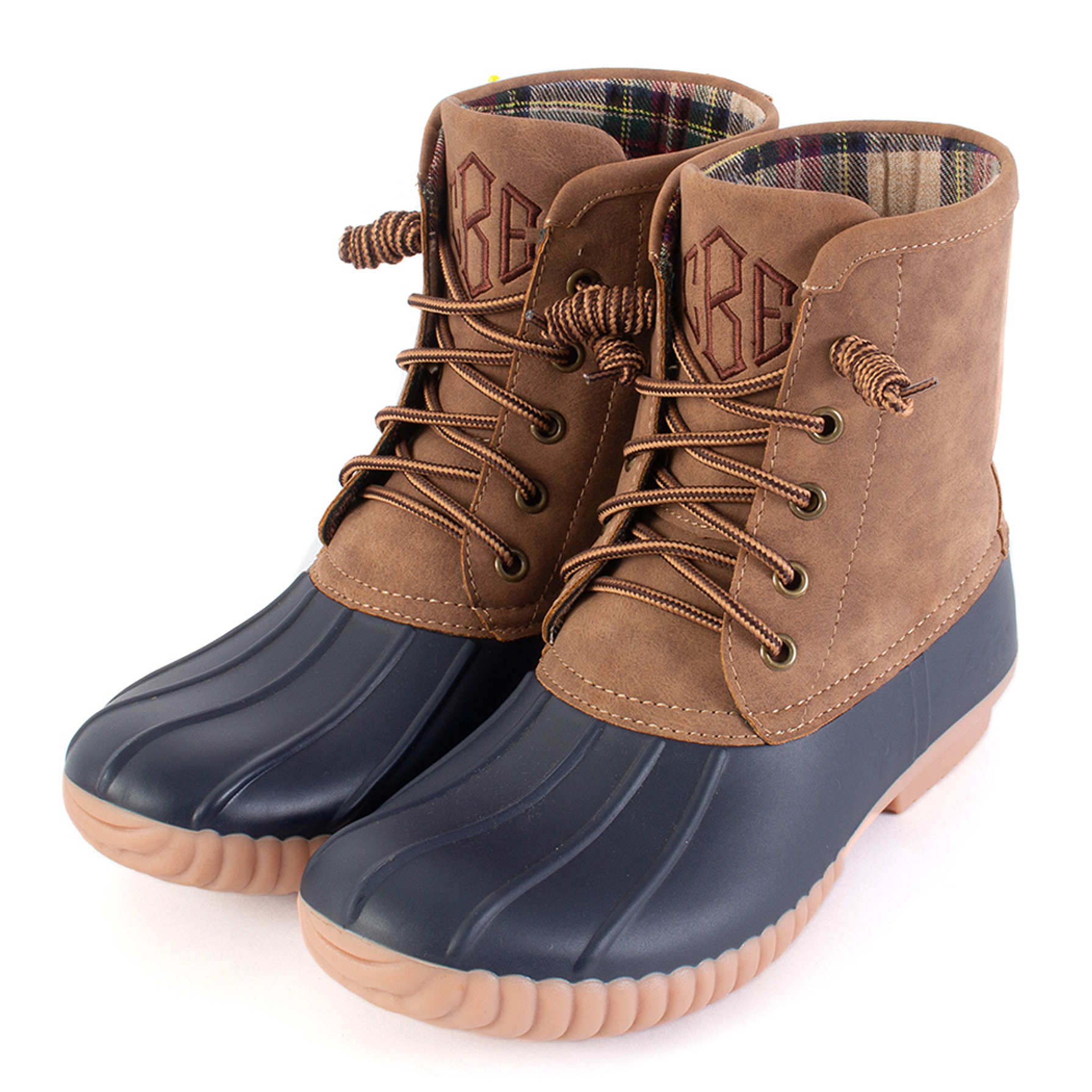 Personalized Navy and Brown Boots
