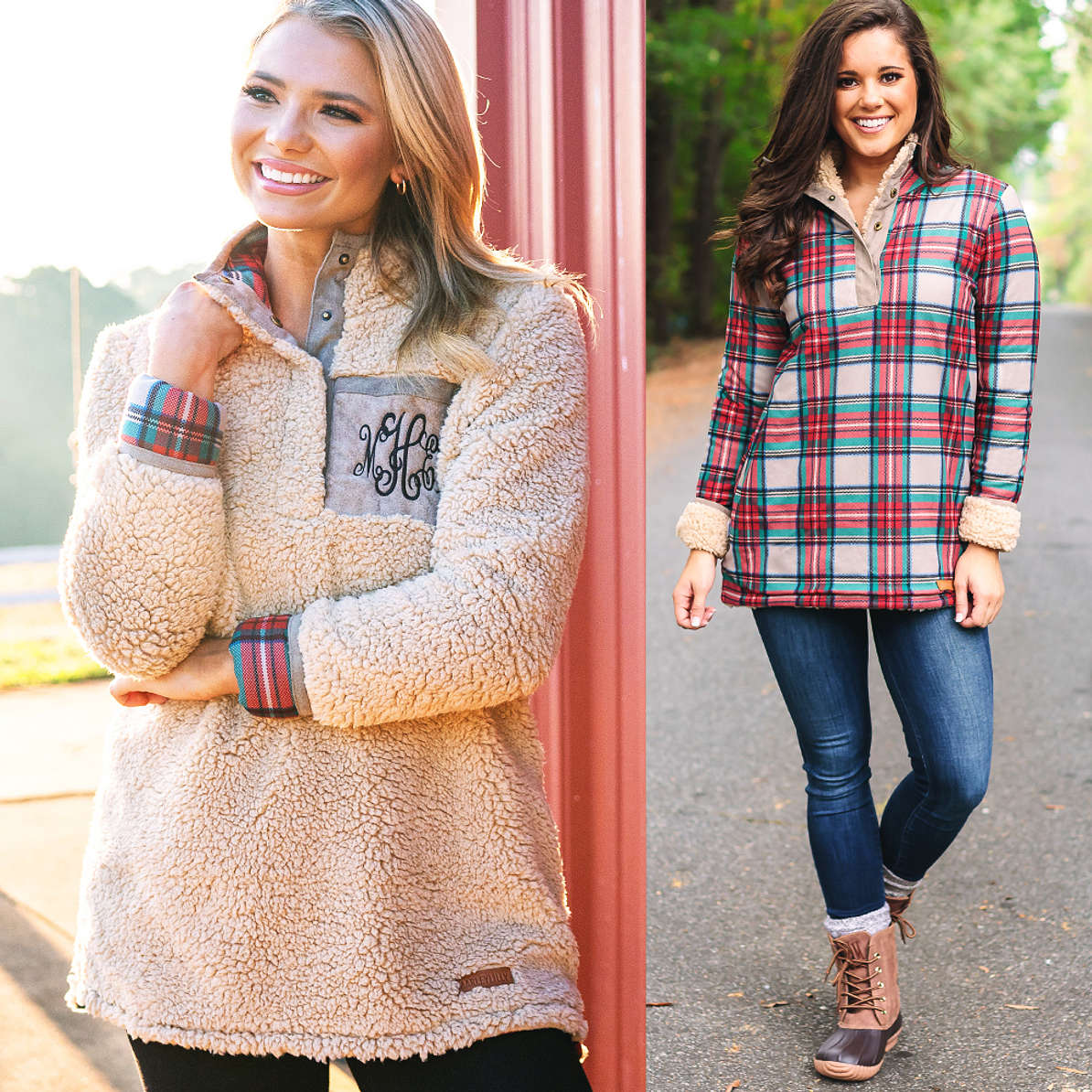 Sherpa Pullover Reversible Monogram Women Marleylilly