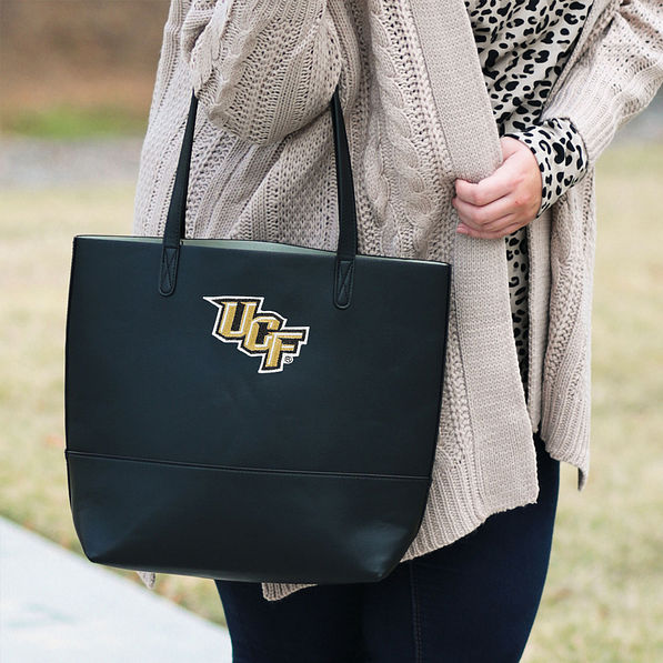 ucf black basic tote bag with cardigan