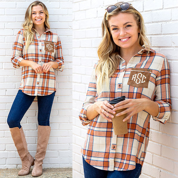 KQ One Size Gray Over Dye Plaid Tunic main image 1