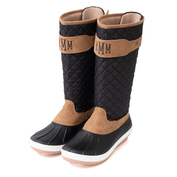 saltwater emboss wool duck rain boots