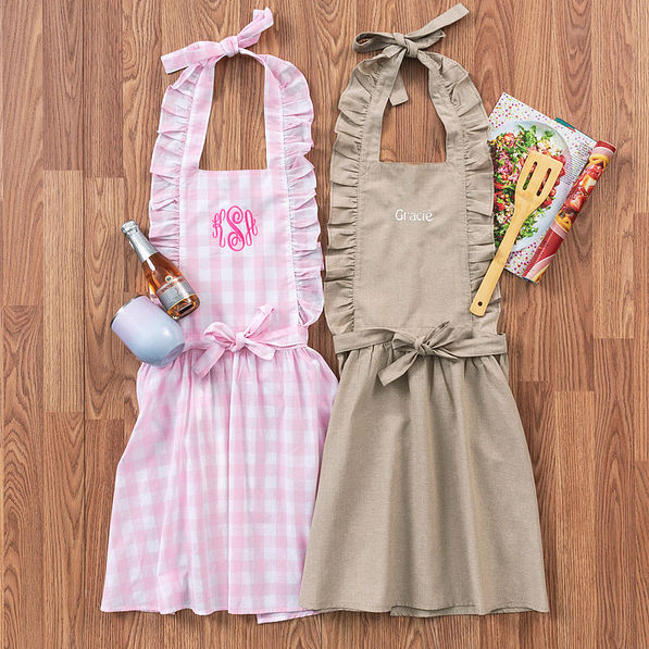 Personalized Mommy and Me Aprons Vintage Inspired Purple and Pink | Monogrammed Mother Daughter Aprons | Matching Aprons | Mommy Daughter Apron Set