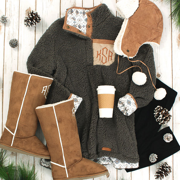 Monogrammed Tall Sherpa Boots