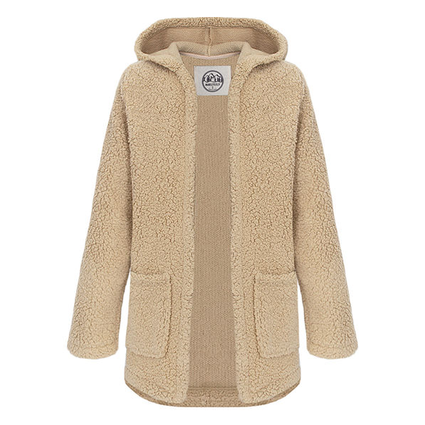 Hooded Reversible Soft Sherpa Teddy Bear Sweater Jacket-Off