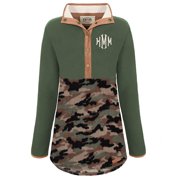 camouflage fleece pullover