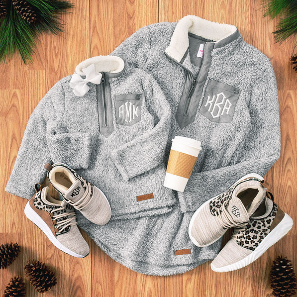 Monogrammed Sherpa Pullover Tunic - Marleylilly