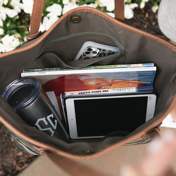 inside of camo canvas tote