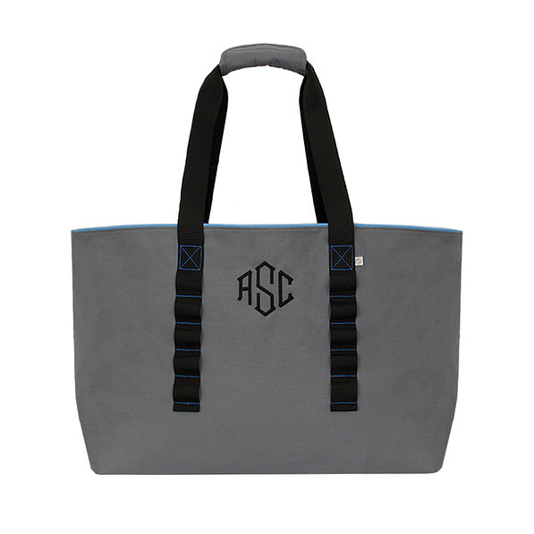 large gray tote bag