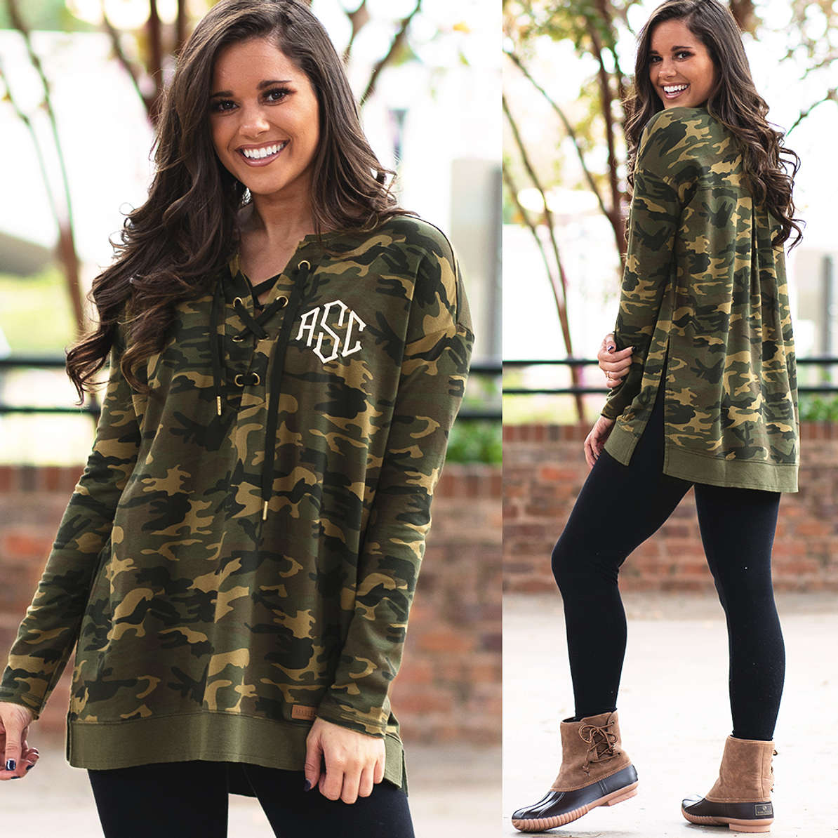 Personalized Camo Print Sweatshirt - Marleylilly