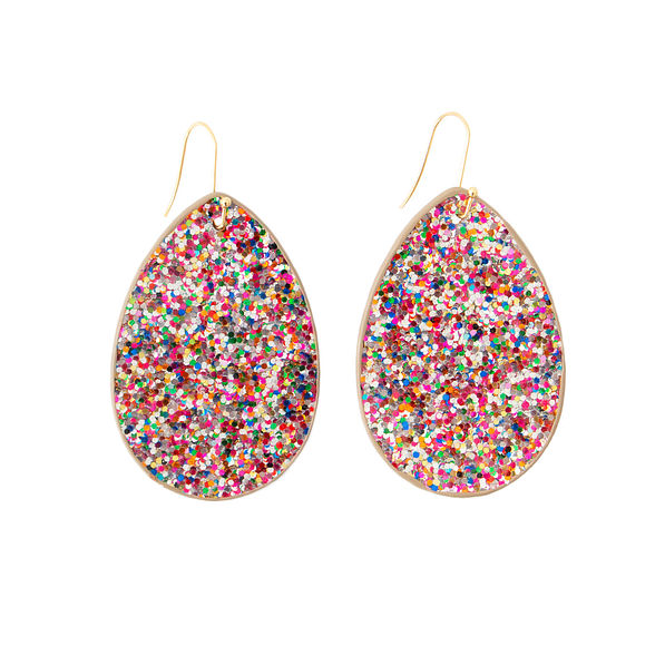 Colorful Glitter Teardrop Earrings - Marleylilly