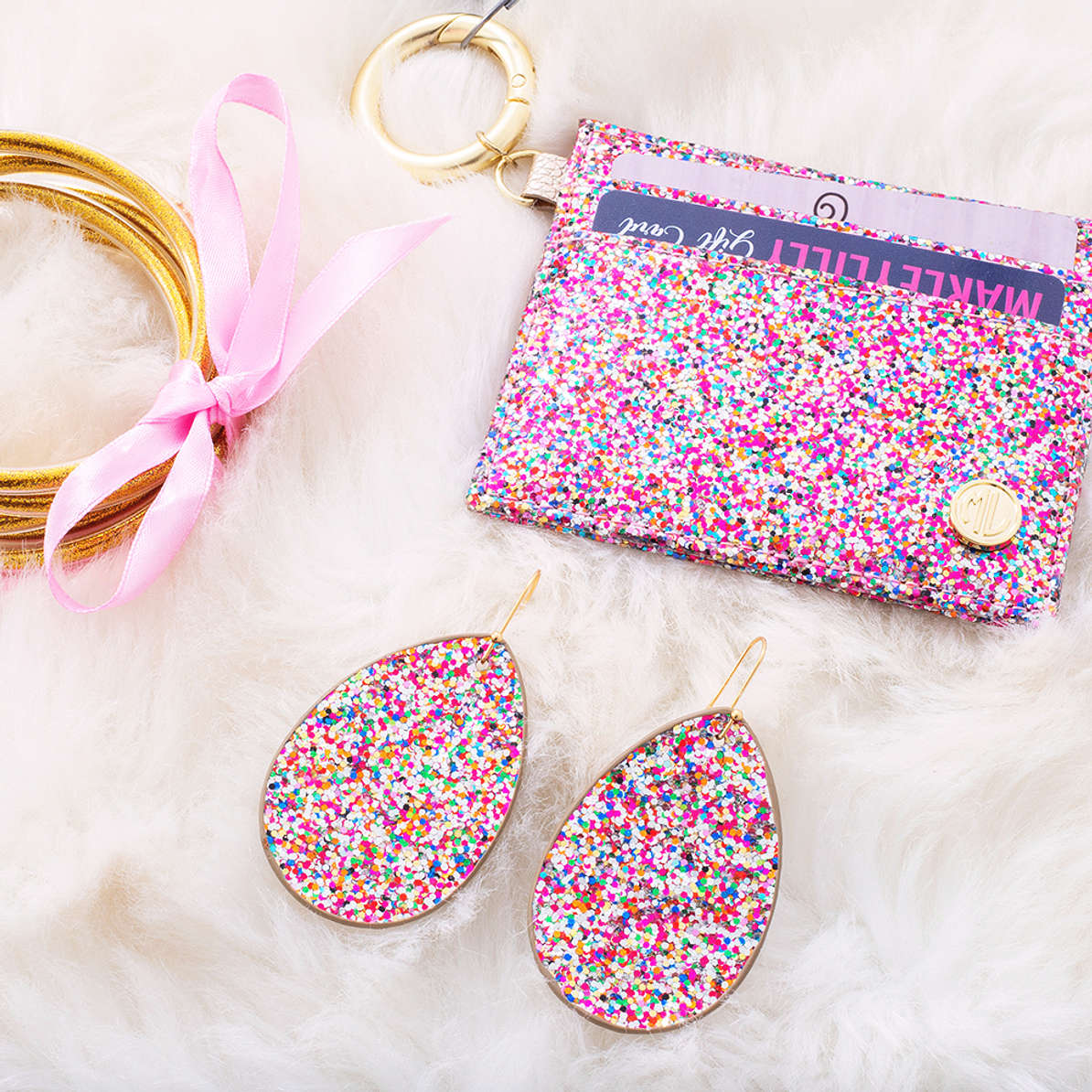Colorful Glitter Teardrop Earrings - Marleylilly
