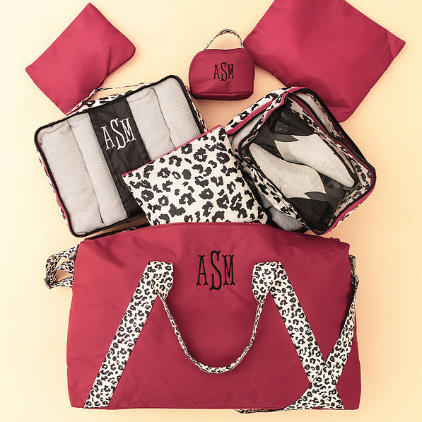 maroon collection flatlay