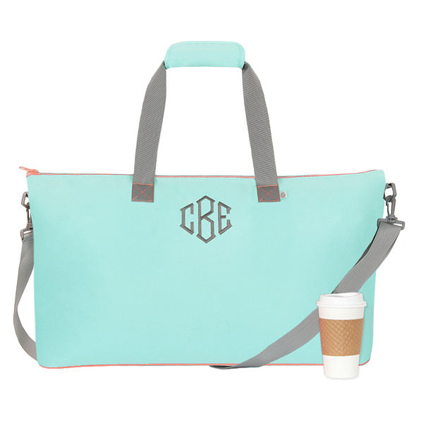 monogrammed weekend bag in mint monogrammed weekend bag in mint