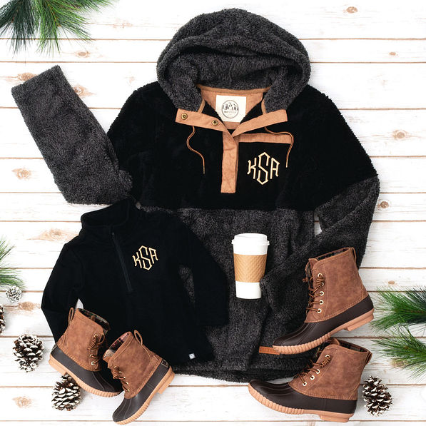 mom and me colorblock sherpa hoodie with kids pullover sweatshirt