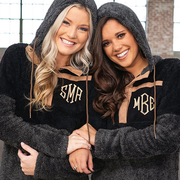 monogrammed colorblock hoodies
