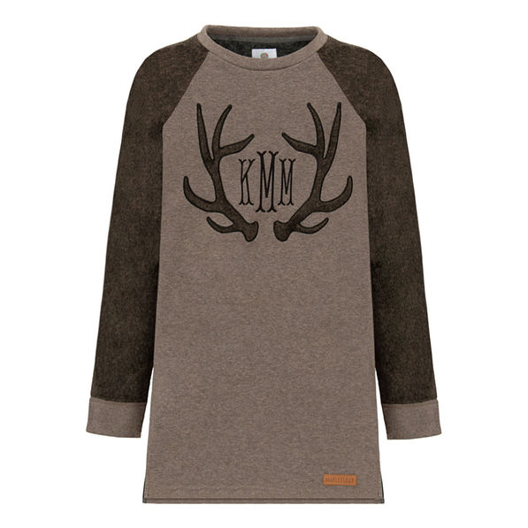 monogrammed antlers sweatshirt