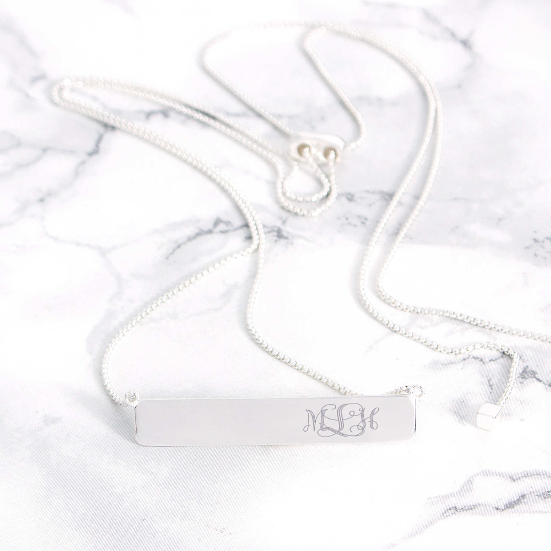 Women's Monogrammed Rectangle Necklace - Marleylilly