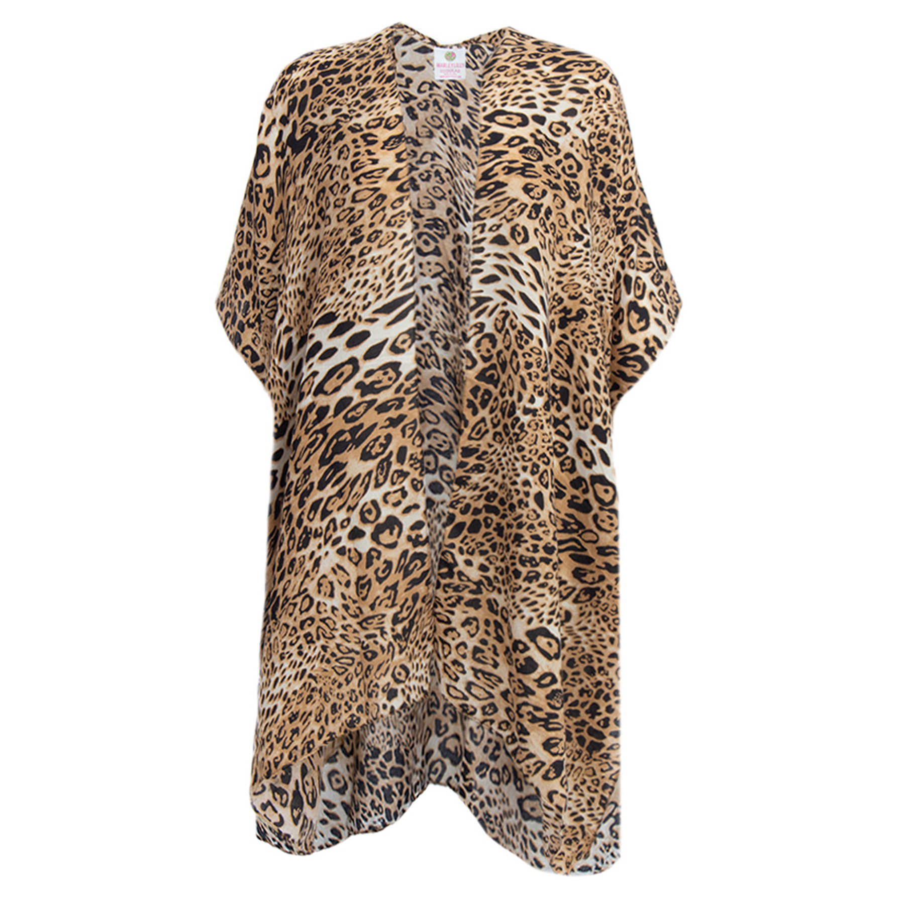 Leopard Kimono - Sheer Leopard Cover Up w/ Open Front