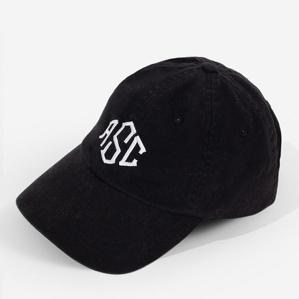 Monogrammed Baseball Hat in Black