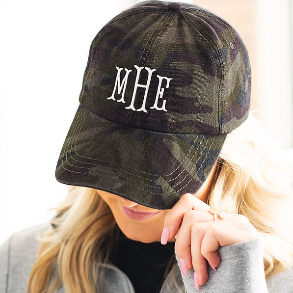 monogrammed baseball hat in navy