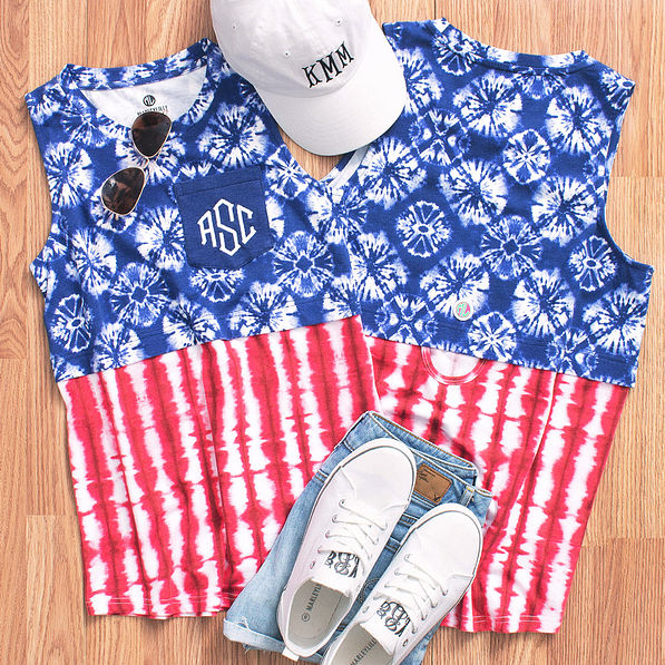 americana dockside tank with denim and sneakers on wood