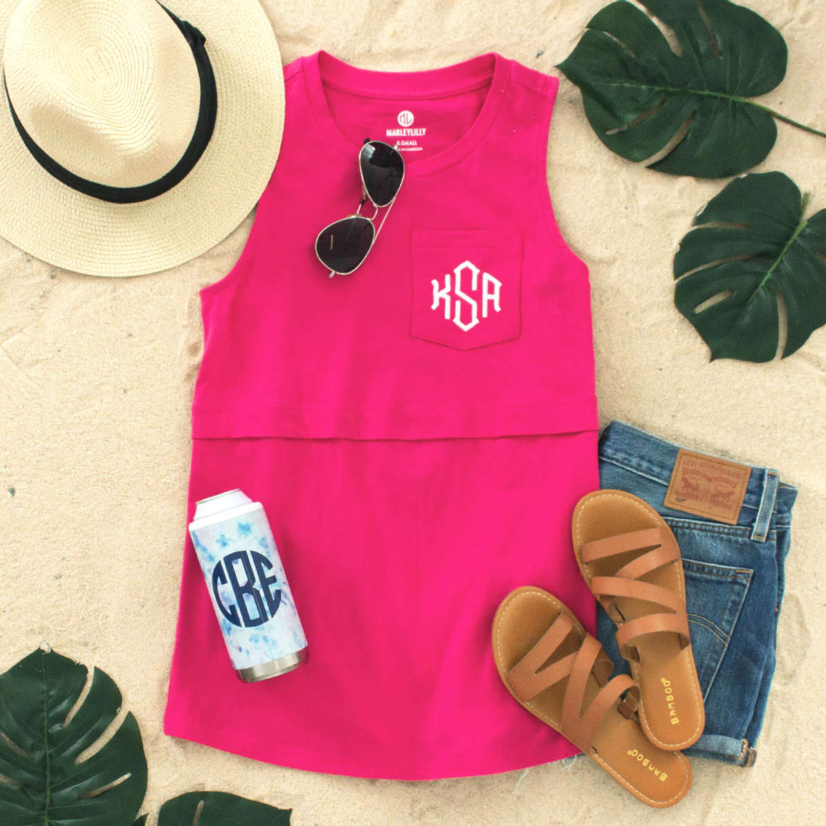 Monogrammed Dockside Tank Top - Marleylilly