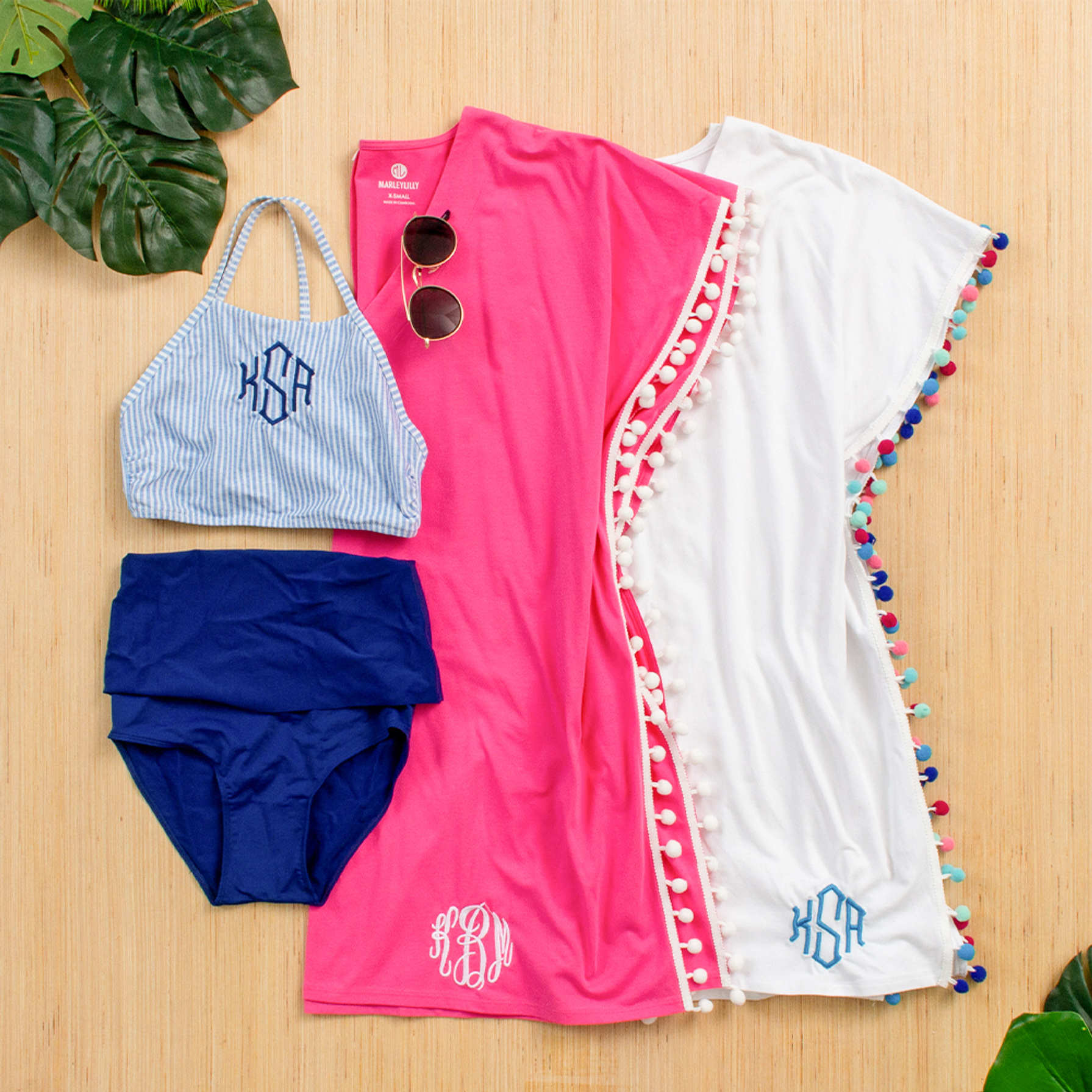 Monogrammed Pom Pom Beach Cover Up - Marleylilly