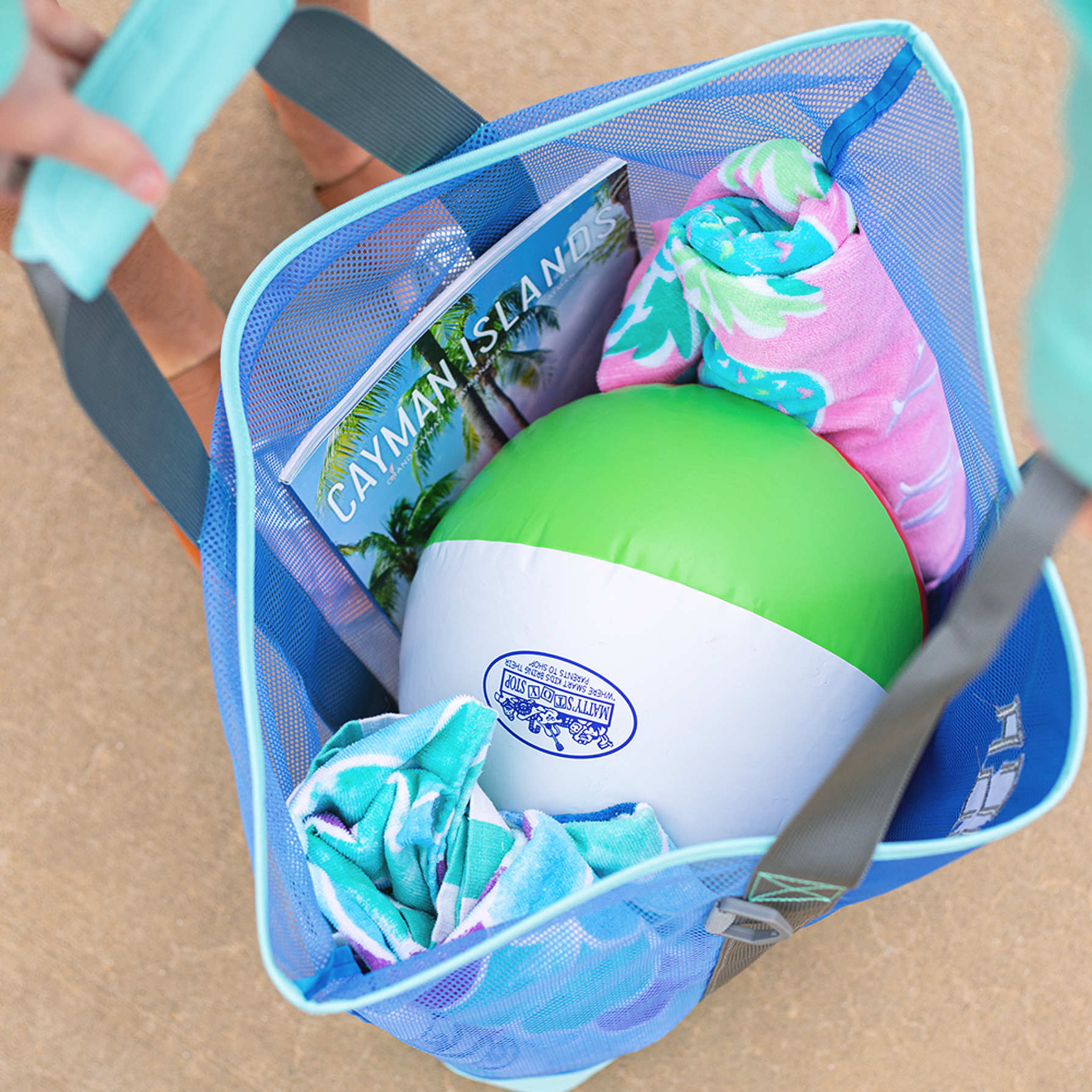 Monogrammed Mesh Beach Bag Marleylilly