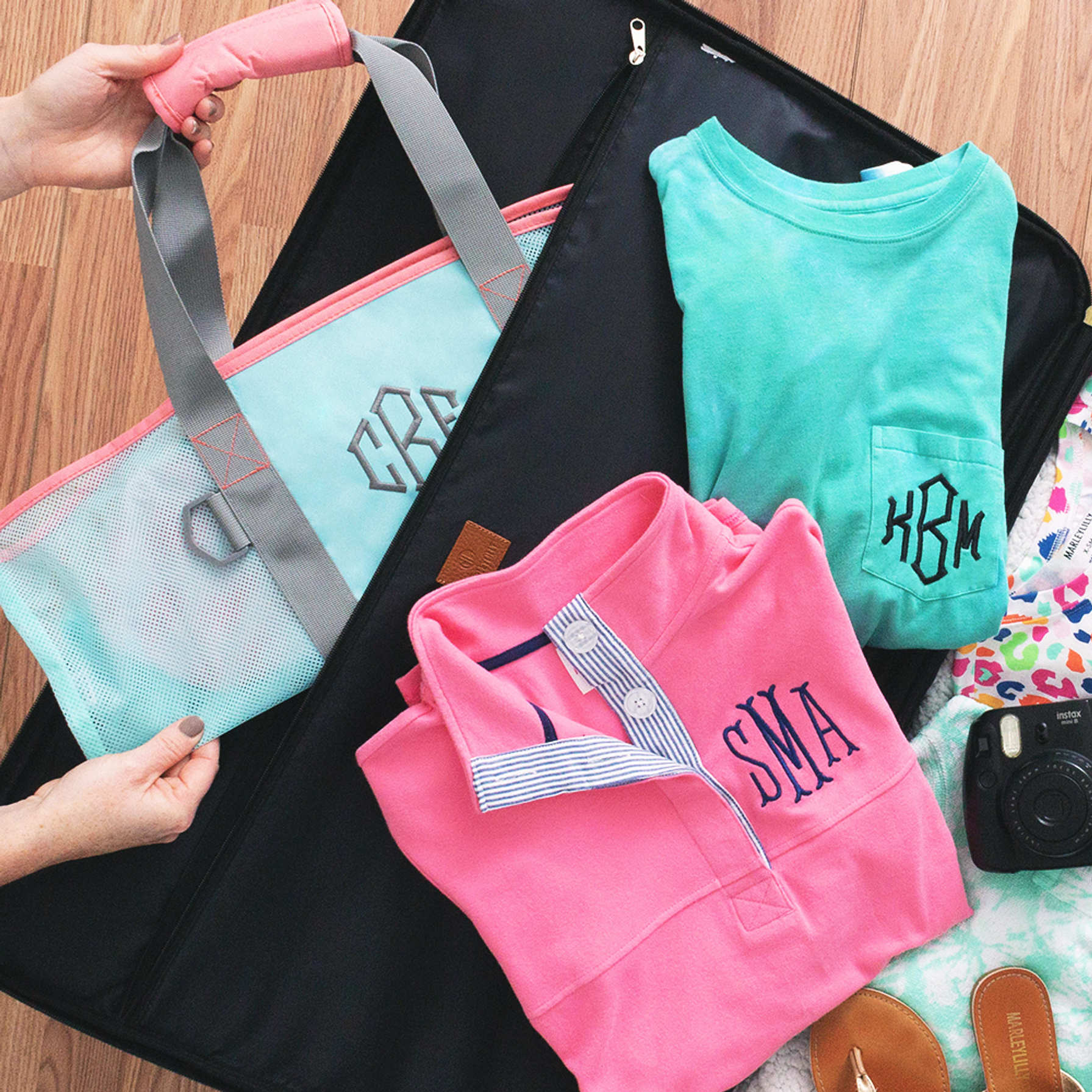 Monogrammed Mesh Beach Bag Marleylilly