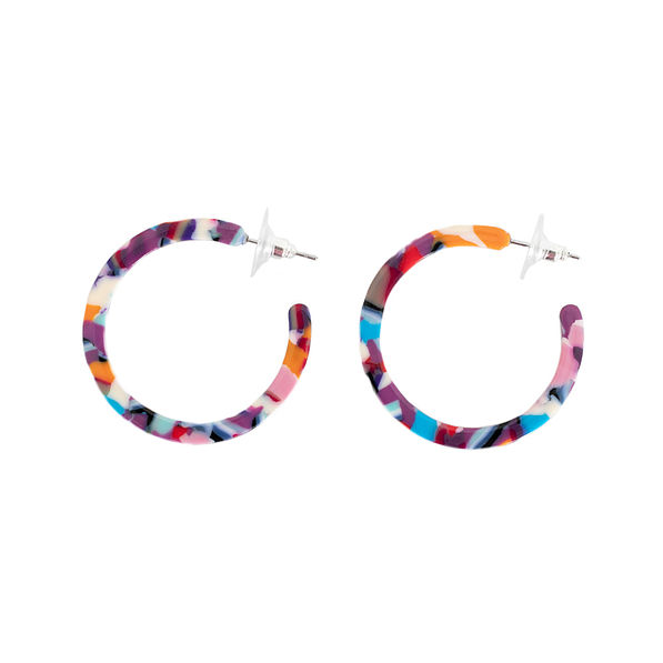 Women's Tortoise Resin Hoop Earrings - Marleylilly