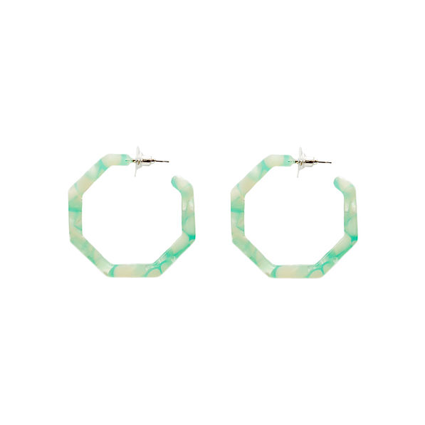 octagon resin hoops in mint octagon resin hoops in mint