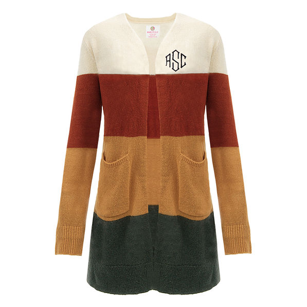 monogrammed colorblock cardigan monogrammed colorblock cardigan