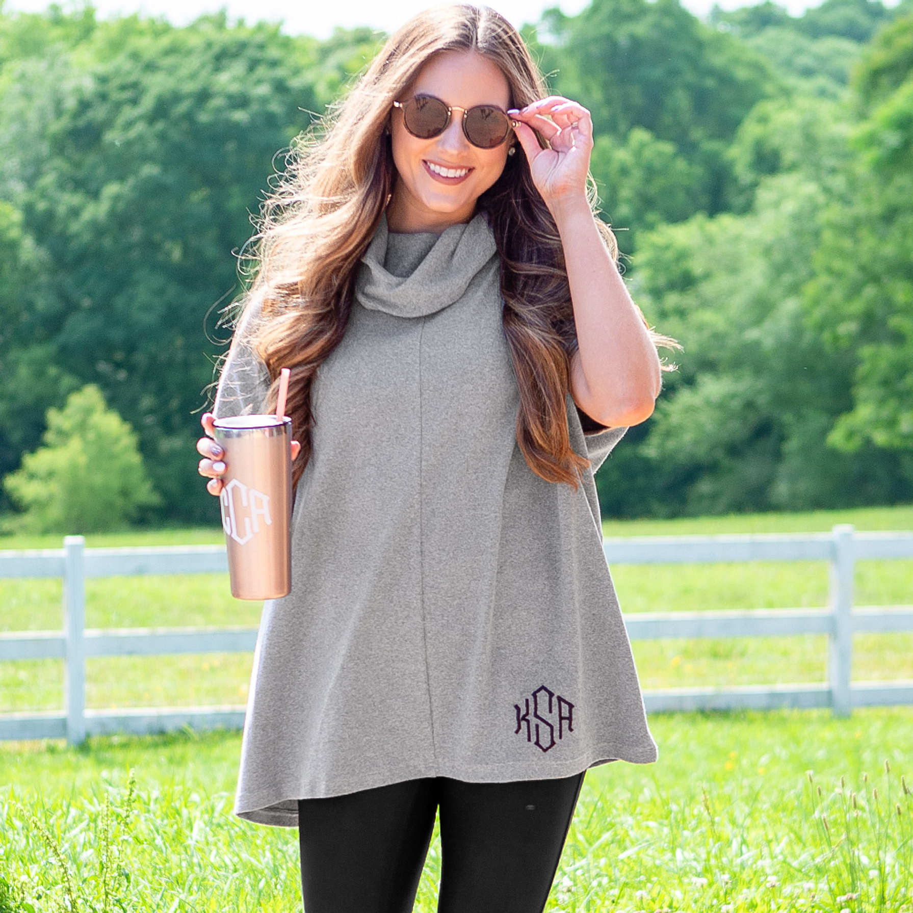 Ladies Personalized Cowl Neck Ponchos - Marleylilly