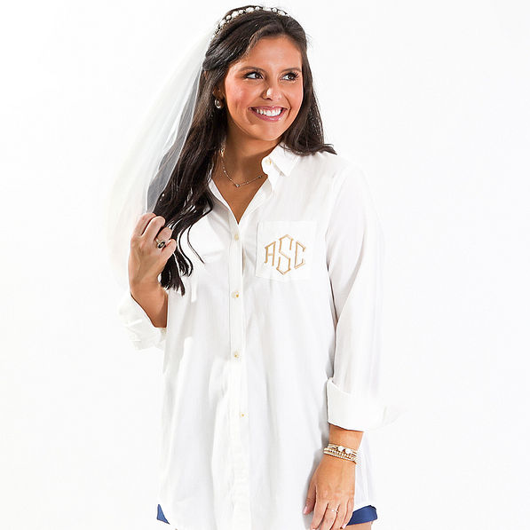Monogrammed ButtonDown Tunic Shirt