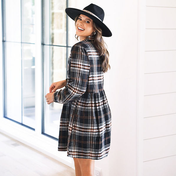 Monogrammed Plaid Dress