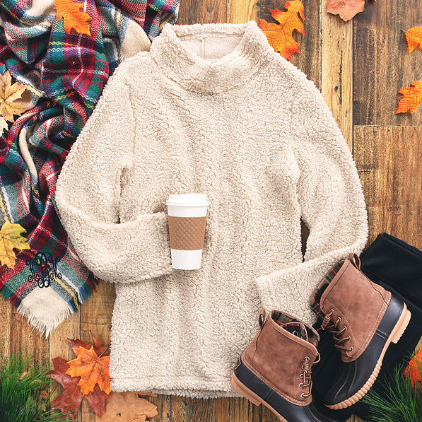 teddy bear sweatshirt with blanket scarf and monogrammed duck boots