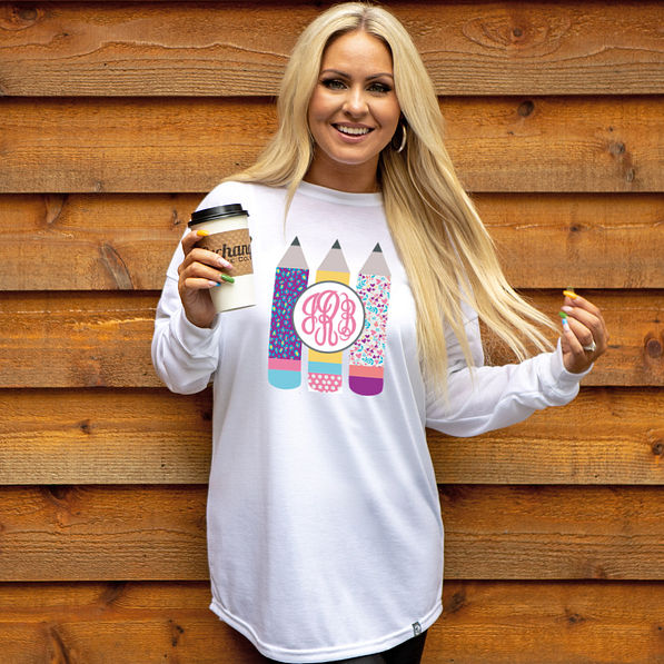 Monogrammed Long Sleeve T Shirt Marleylilly 4793