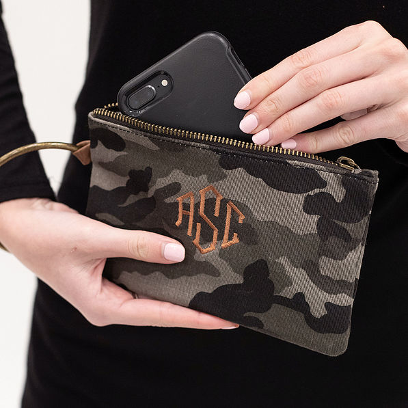 Personalized Camo Wristlet
