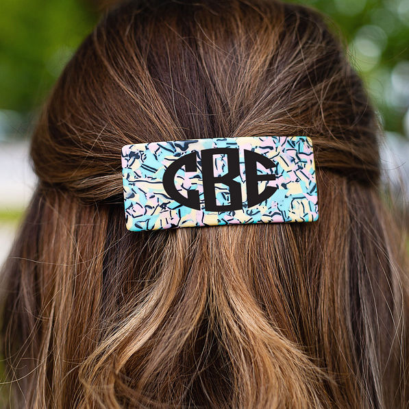 monogrammed hair clip