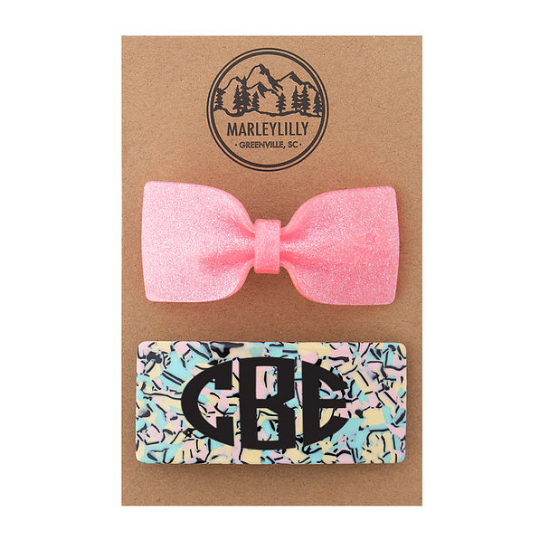 Marleylilly Kids Monogrammed Girls Hair Bow