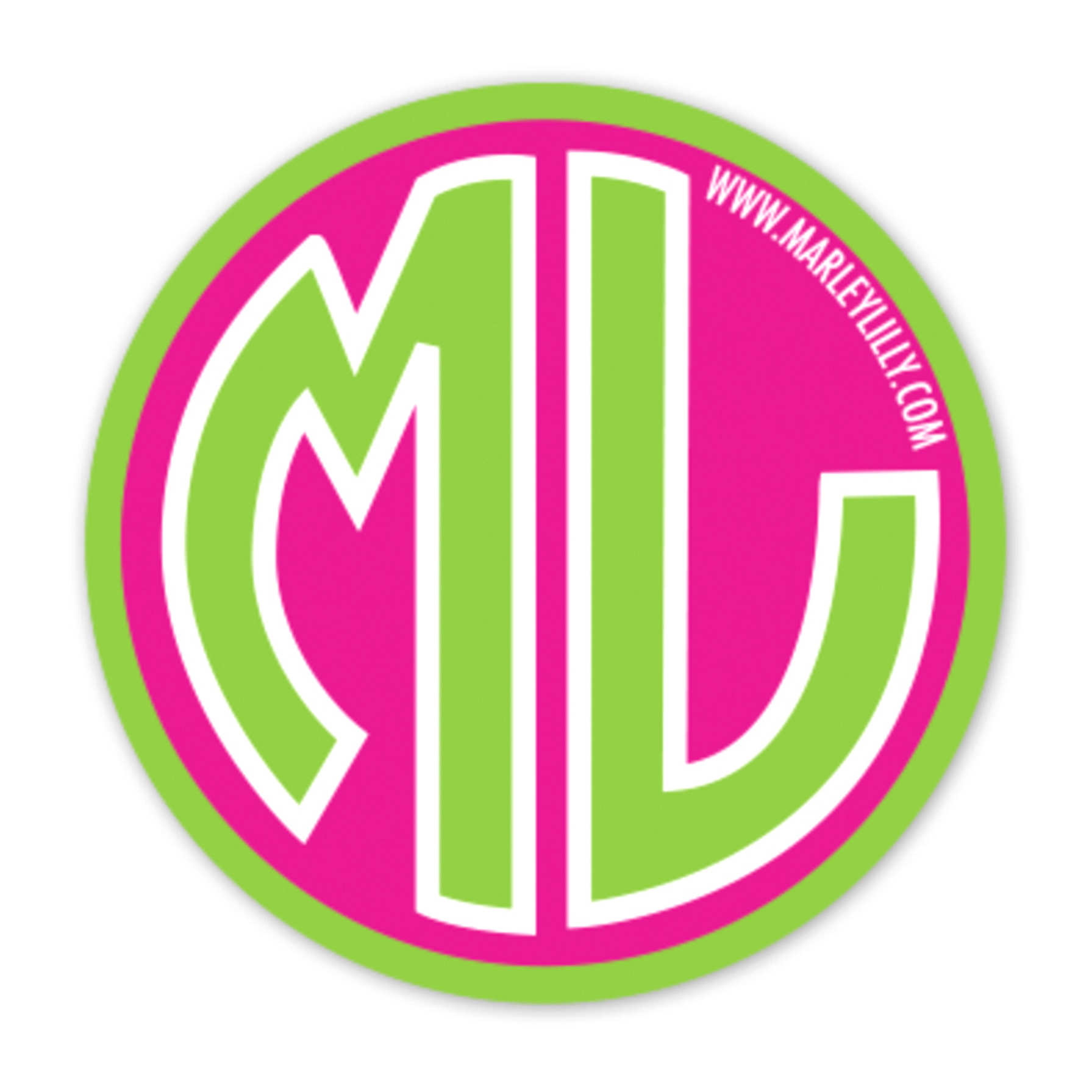 Pink and Green Marleylilly Logo Sticker
