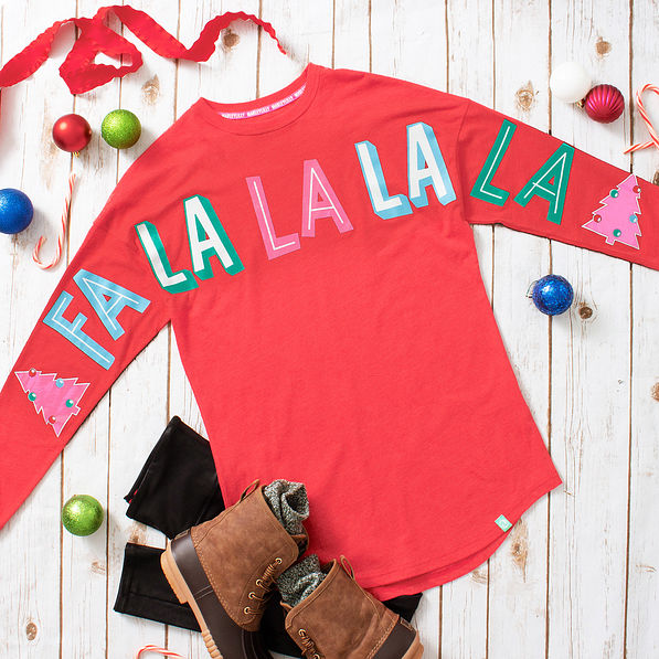 christmas tree falala long sleeve shirt outfit